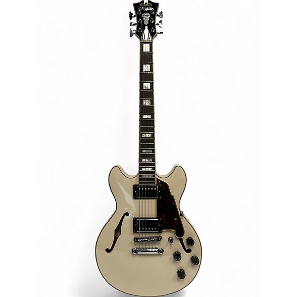 Used 2019 D'Angelico Premier Mini DC Olympic Pearl Hollow Body Electric Guitar