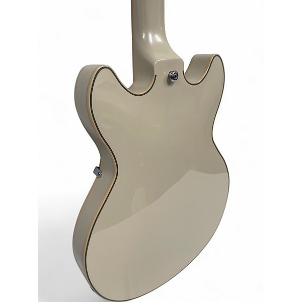 Used 2019 D'Angelico Premier Mini DC Olympic Pearl Hollow Body Electric Guitar