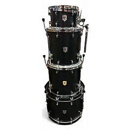 Used SJC Drums 4 Piece USA Custom Maple Black Onyx Drum Kit