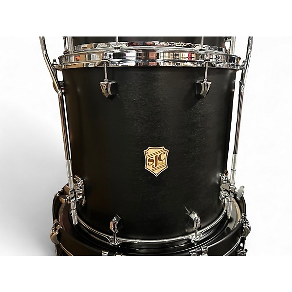 Used SJC Drums 4 Piece USA Custom Maple Black Onyx Drum Kit