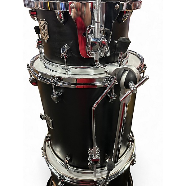 Used SJC Drums 4 Piece USA Custom Maple Black Onyx Drum Kit