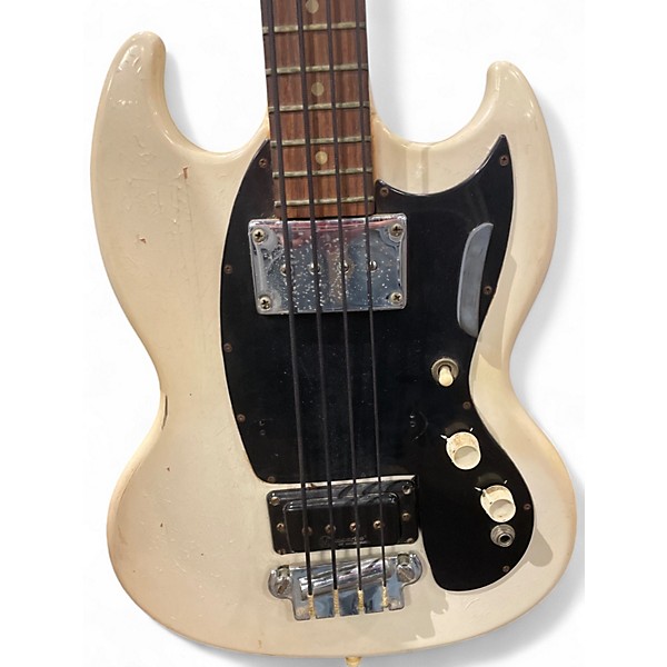 Vintage 1960s Kalamazoo KB-1 White Electric Bass Guitar