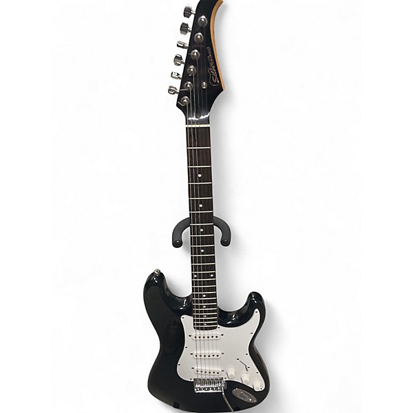 Used Silvertone St Style Black Solid Body Electric Guitar