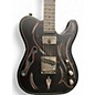 Used Trussart Pinstriped Steelcaster Black Hollow Body Electric Guitar