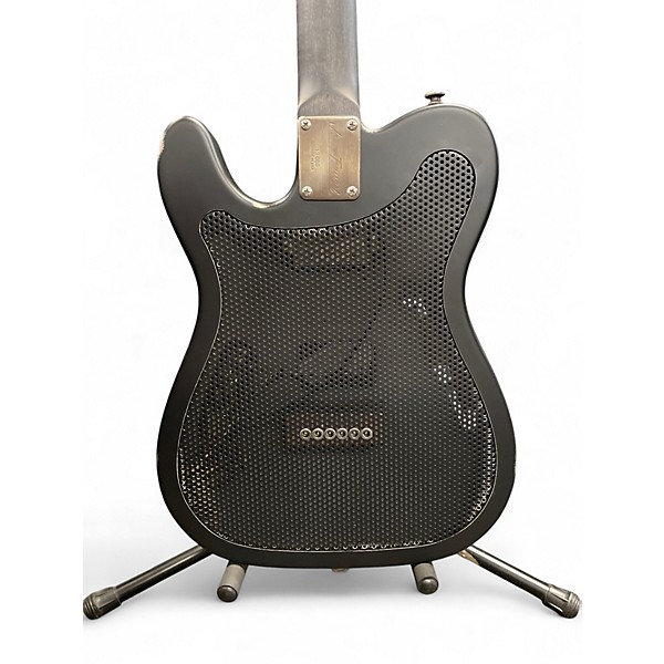 Used Trussart Pinstriped Steelcaster Black Hollow Body Electric Guitar
