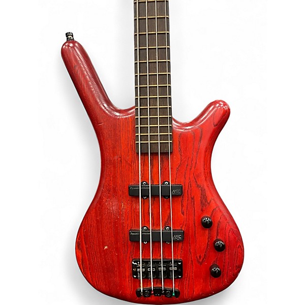 Used Warwick Pro Series Standard Corvette 4 String SATIN TRANS RED Electric Bass Guitar