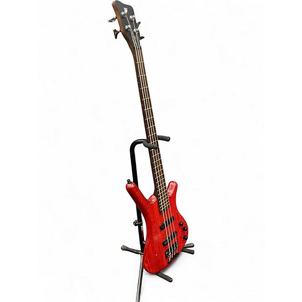 Used Warwick Pro Series Standard Corvette 4 String SATIN TRANS RED Electric Bass Guitar