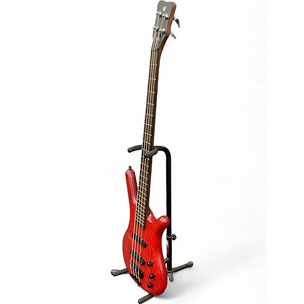 Used Warwick Pro Series Standard Corvette 4 String SATIN TRANS RED Electric Bass Guitar