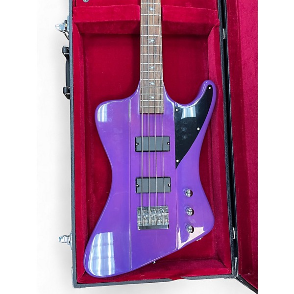 Used HardLuck Kings Spider Purple Electric Bass Guitar