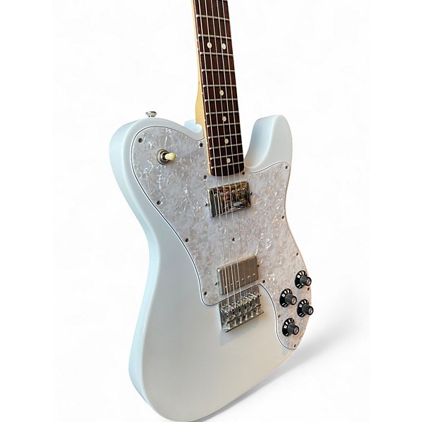 Used Fender Chris Shiflett Telecaster Deluxe Olympic White Solid Body Electric Guitar