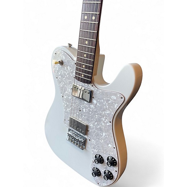 Used Fender Chris Shiflett Telecaster Deluxe Olympic White Solid Body Electric Guitar