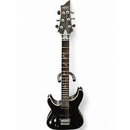Used Schecter Guitar Research Damien Platinum 6 Floyd Rose Left Handed Sustainiac Satin Black Solid Body Electric Guitar