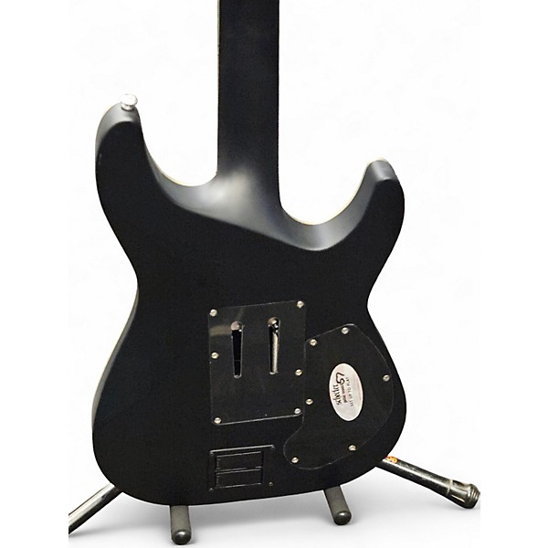 Used Schecter Guitar Research Damien Platinum 6 Floyd Rose Left Handed Sustainiac Satin Black Solid Body Electric Guitar