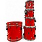 Vintage 1980s Tempus 5 Piece 5 Piece Carbon Fiber Kit Candy Apple Red Drum Kit thumbnail