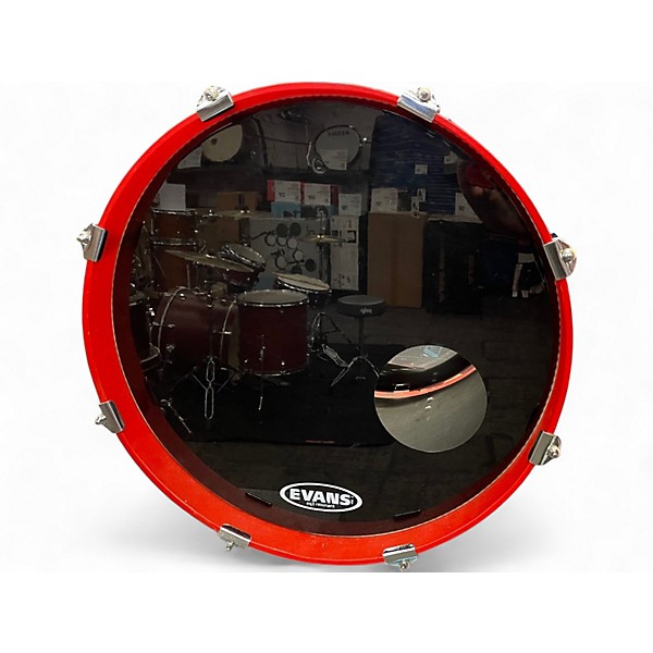 Vintage 1980s Tempus 5 Piece 5 Piece Carbon Fiber Kit Candy Apple Red Drum Kit