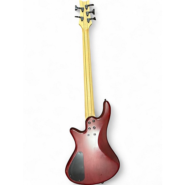 Used Schecter Guitar Research Stiletto Custom 5 String Black Cherry Electric Bass Guitar