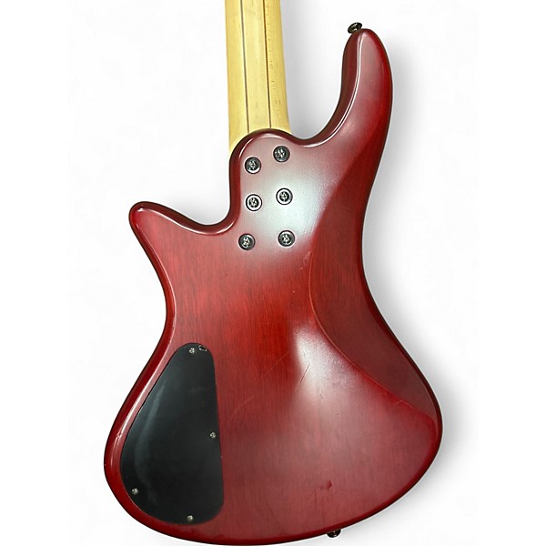 Used Schecter Guitar Research Stiletto Custom 5 String Black Cherry Electric Bass Guitar