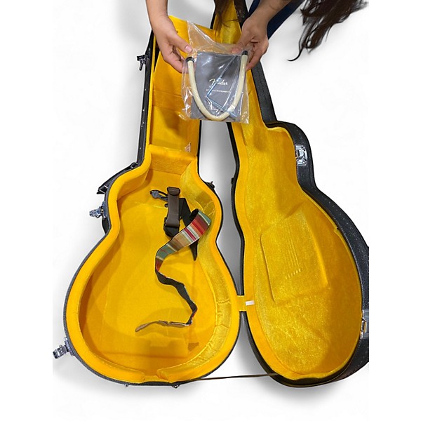 Used Fender Malibu Vintage Black and Gold Acoustic Guitar