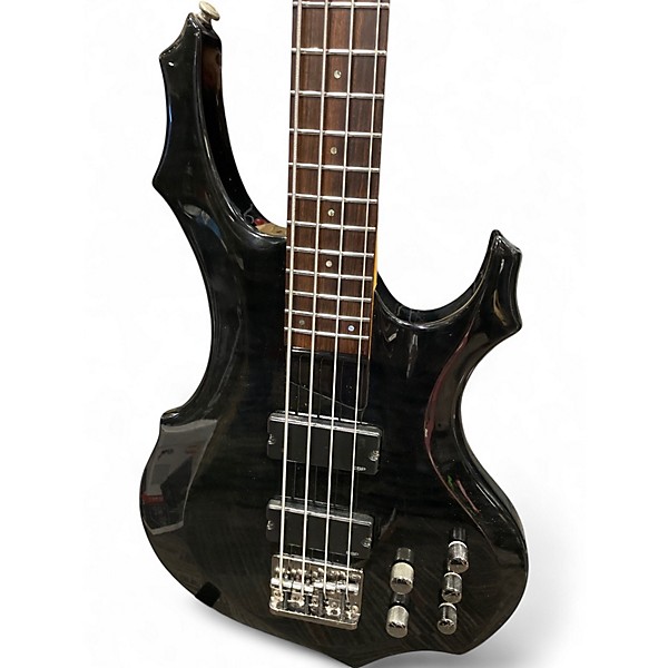 Used ESP LTD F154DX Trans Black Electric Bass Guitar