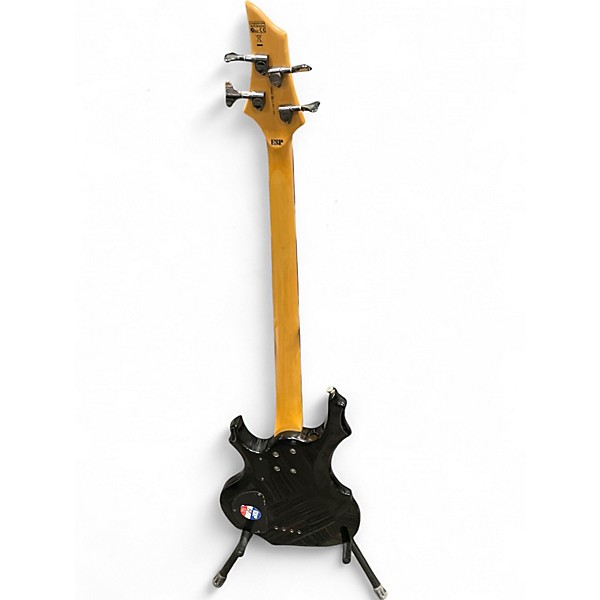 Used ESP LTD F154DX Trans Black Electric Bass Guitar Trans