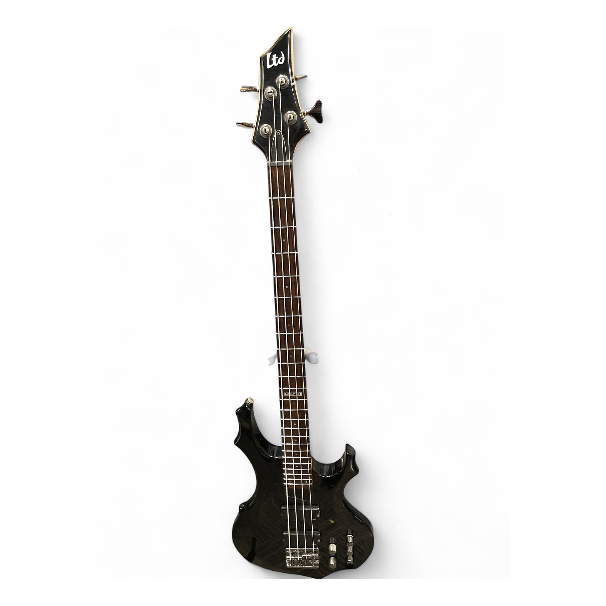 Used ESP LTD F154DX Trans Black Electric Bass Guitar Trans