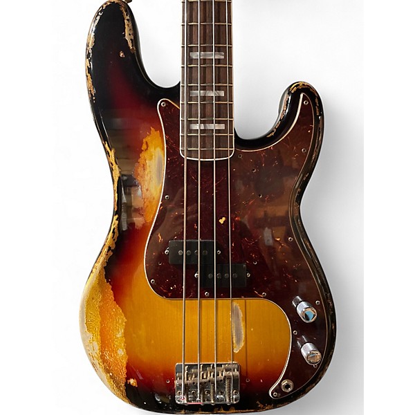 Used Fender Custom Shop Limited P Jazz Journeyman 3 Tone Sunburst Electric Bass Guitar