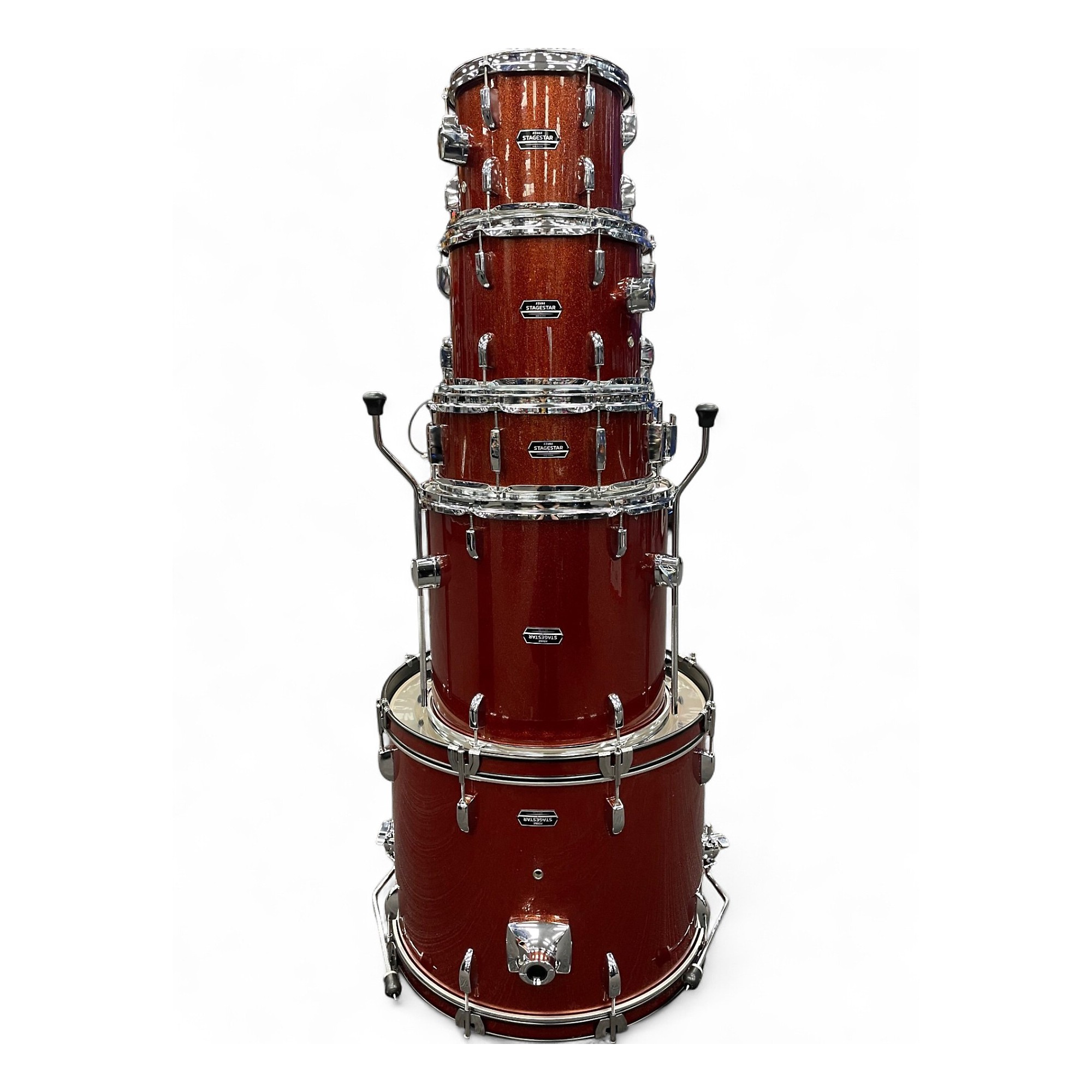 Used TAMA 5 Piece Stagestar Orange Sparkle Drum Kit Orange
