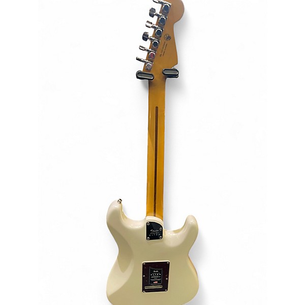 Used 2022 Fender AMERICAN ULTRA STRATOCASTER LEFT HANDED Alpine White Electric Guitar