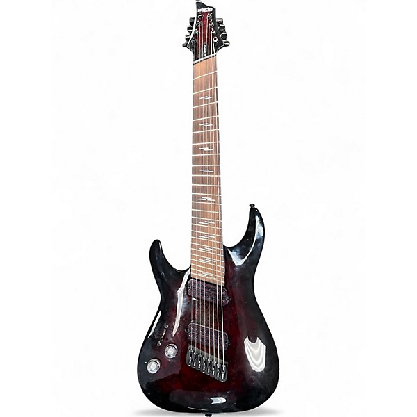 Used Schecter Guitar Research Omen 8 Black Cherry Burst Solid Body Electric Guitar