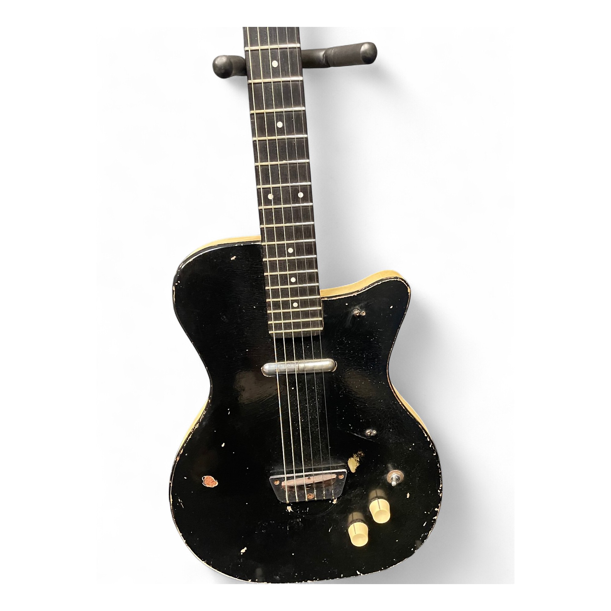 Vintage 1957 Danelectro U1 Black Solid Body Electric Guitar Black