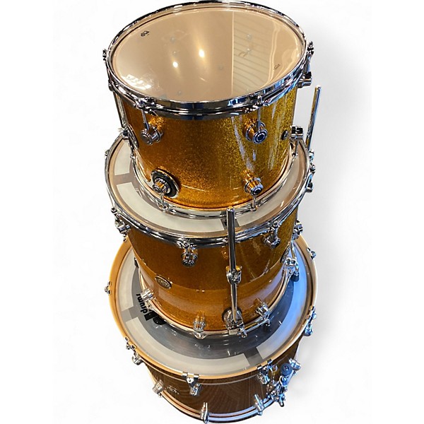 Used DW 3 Piece Performance Series Golden Sparkle Drum Kit