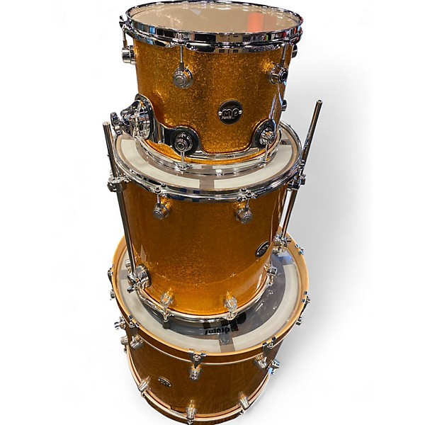 Used DW 3 Piece Performance Series Golden Sparkle Drum Kit