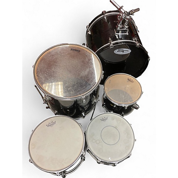 Used Sound Percussion Labs 5 Piece Drum Kit Black Drum Kit