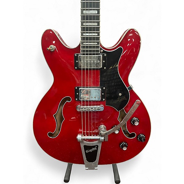 Used Hagstrom Viking Deluxe Cherry Hollow Body Electric Guitar