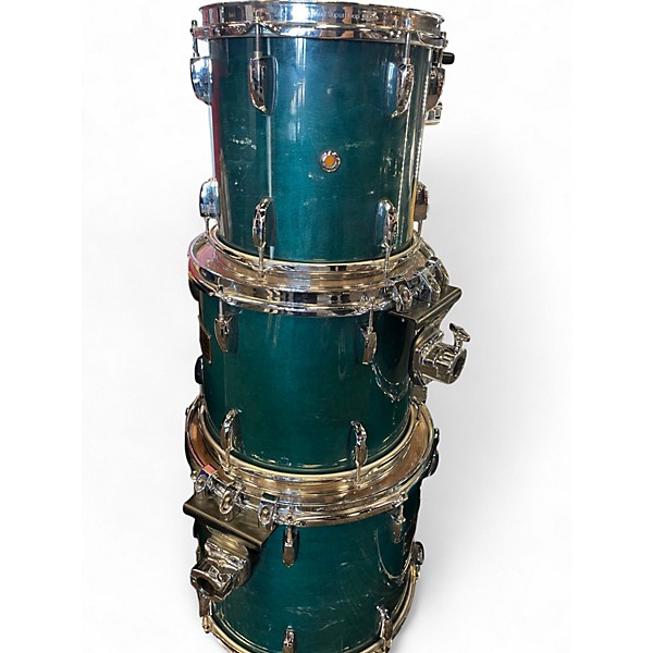 Used Pearl 5 Piece PRESTIGE SESSION SELECT Trans Green Drum Kit