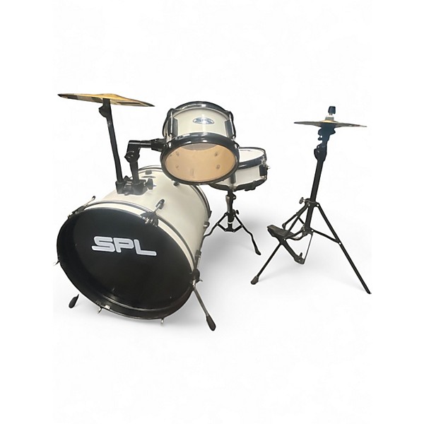 Used SPL 3 Piece LIL KICKER Alpine White Drum Kit