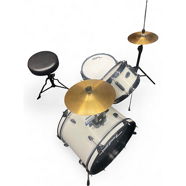 Used SPL 3 Piece LIL KICKER Alpine White Drum Kit