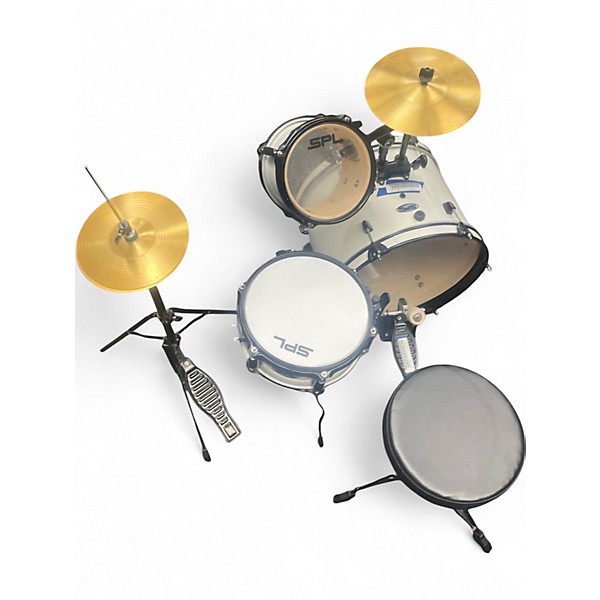 Used SPL 3 Piece LIL KICKER Alpine White Drum Kit
