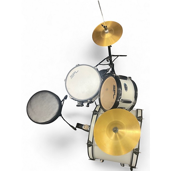 Used SPL 3 Piece LIL KICKER Alpine White Drum Kit