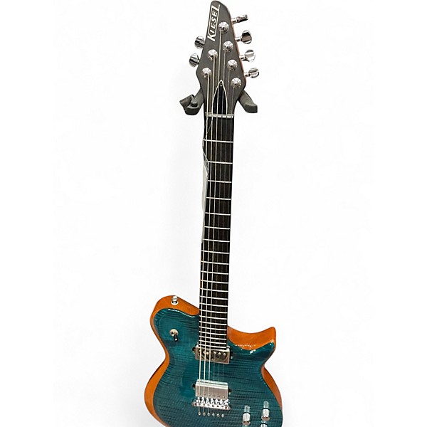 Used Kiesel SCB-6 Flamed Teal Solid Body Electric Guitar