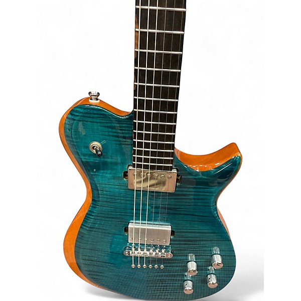 Used Kiesel SCB-6 Flamed Teal Solid Body Electric Guitar