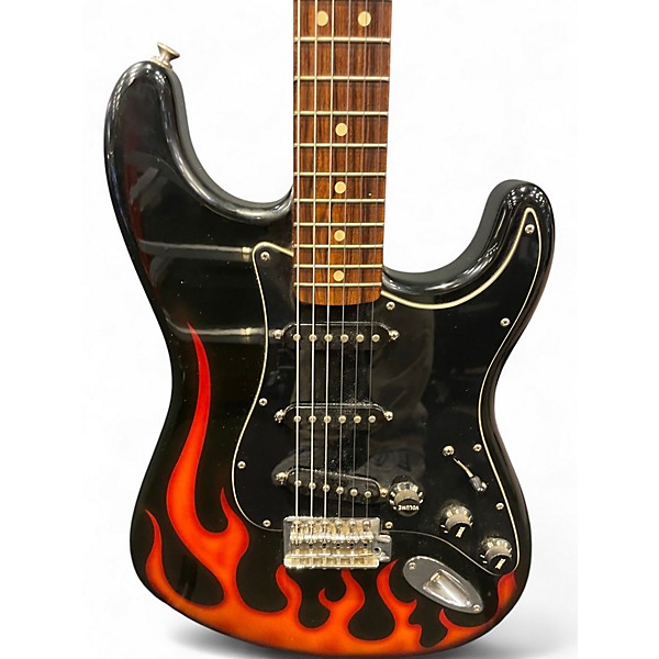 Used 2002 Fender FSR Standard Stratocaster Flame Solid Body Electric Guitar