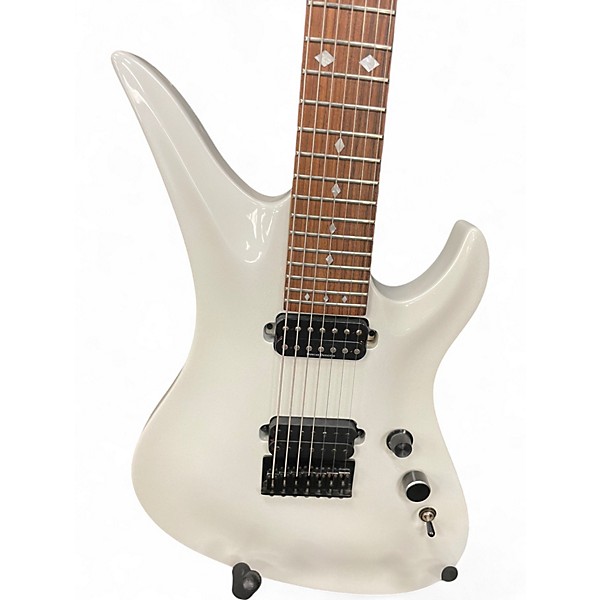 Used Schecter Guitar Research A7 WHITE Solid Body Electric Guitar