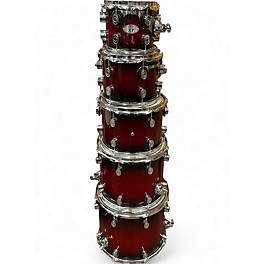 Used PDP by DW 7 Piece X7 Red to Black Fade Drum Kit