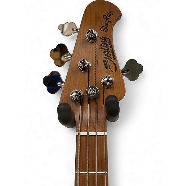 Used Sterling by Music Man Ray34 HH Spalted Top Sunburst Electric Bass Guitar