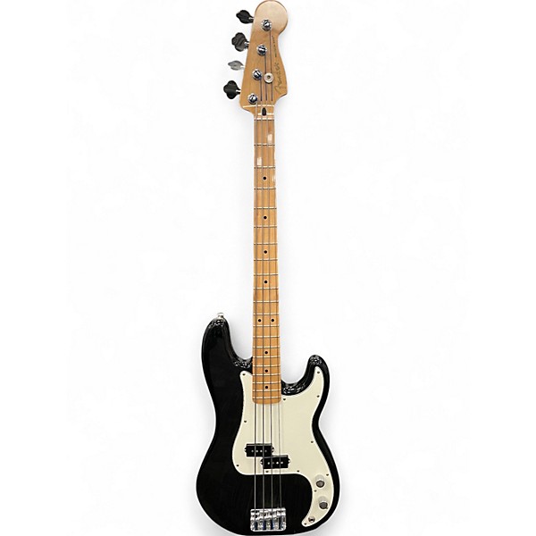 Used Fender PERCISION BASS Black and White Electric Bass Guitar