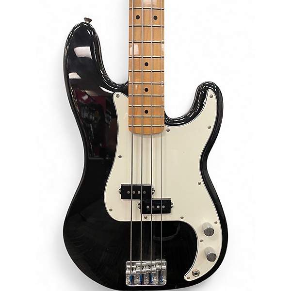 Used Fender PERCISION BASS Black and White Electric Bass Guitar