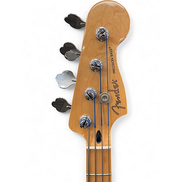 Used Fender PERCISION BASS Black and White Electric Bass Guitar