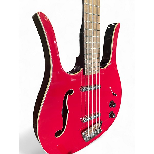 Used Danelectro LONGHORN BASS Red Electric Bass Guitar