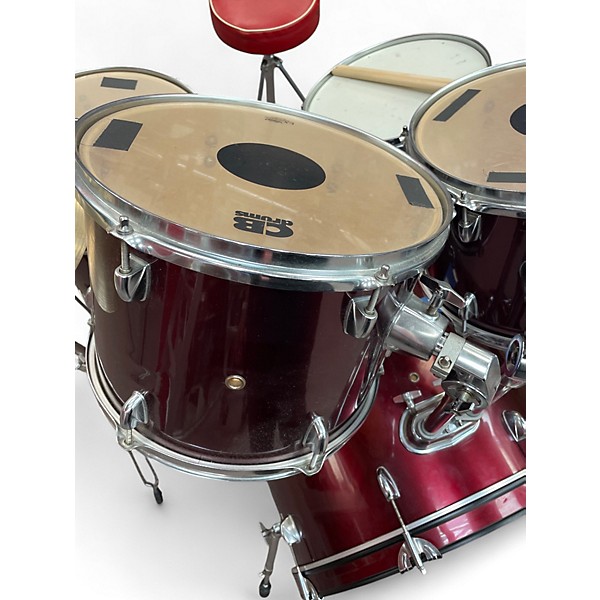 Used 2022 CB 5 Piece Drum Set Wine Red Drum Kit